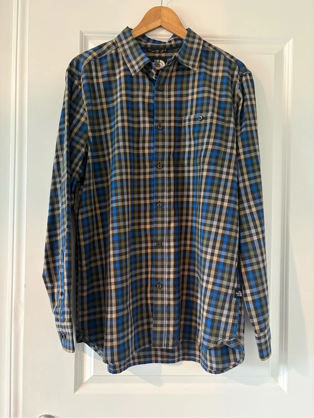 The North Face Men's Hayden Pass 2.0 Plaid Button-Down Shirt - Blue & Gray Large